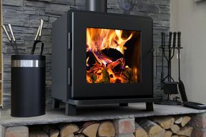MF Fire: Nova 2 Stove - Satin Black Body/Black Door