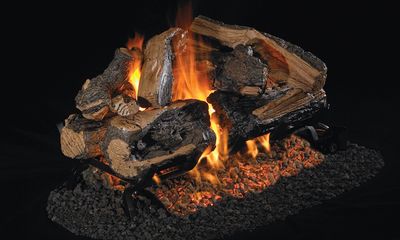 RH Peterson: Charred Rugged Split Oak See-Thru Logs - 24" — primary view
