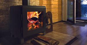 MF Fire: Nova Stove - Satin Black Body/Black Door