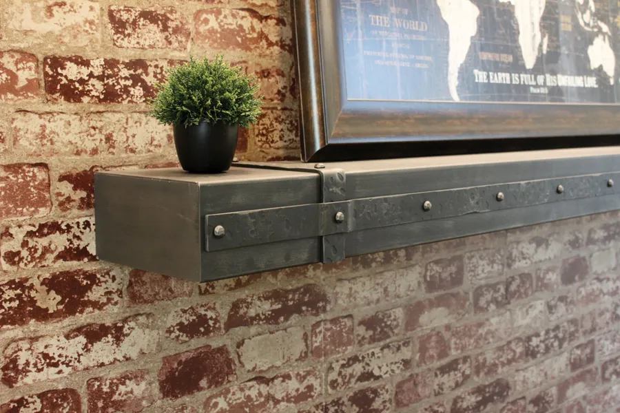 Stoll Shelf With Accent Banding — Iron banding detail