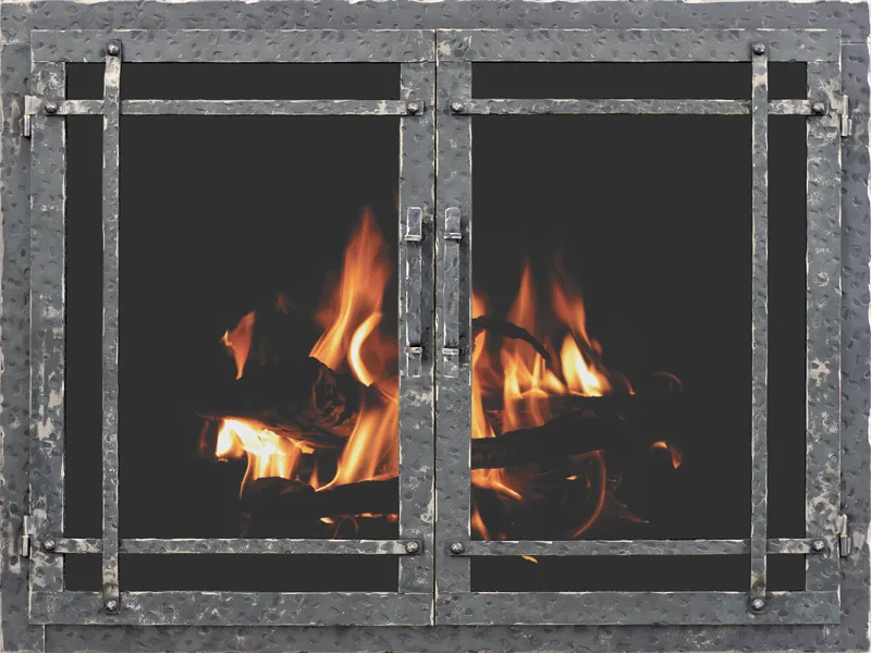Stoll Aged Iron fireplace glass door