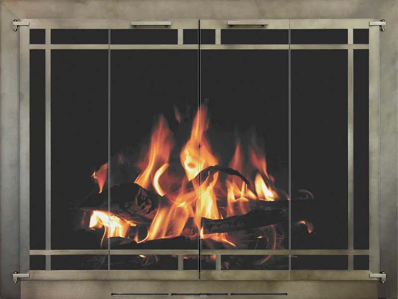 Stoll Bar Iron fireplace glass door